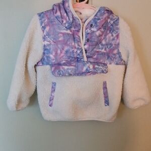 1 Madison Purple and White Sweatshirt with Half-Zip Design